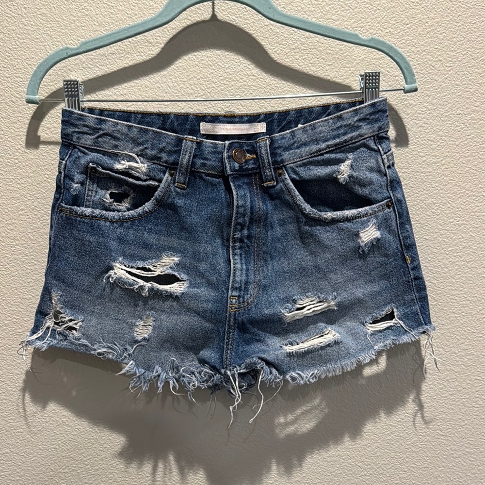 Distressed Denim Shorts